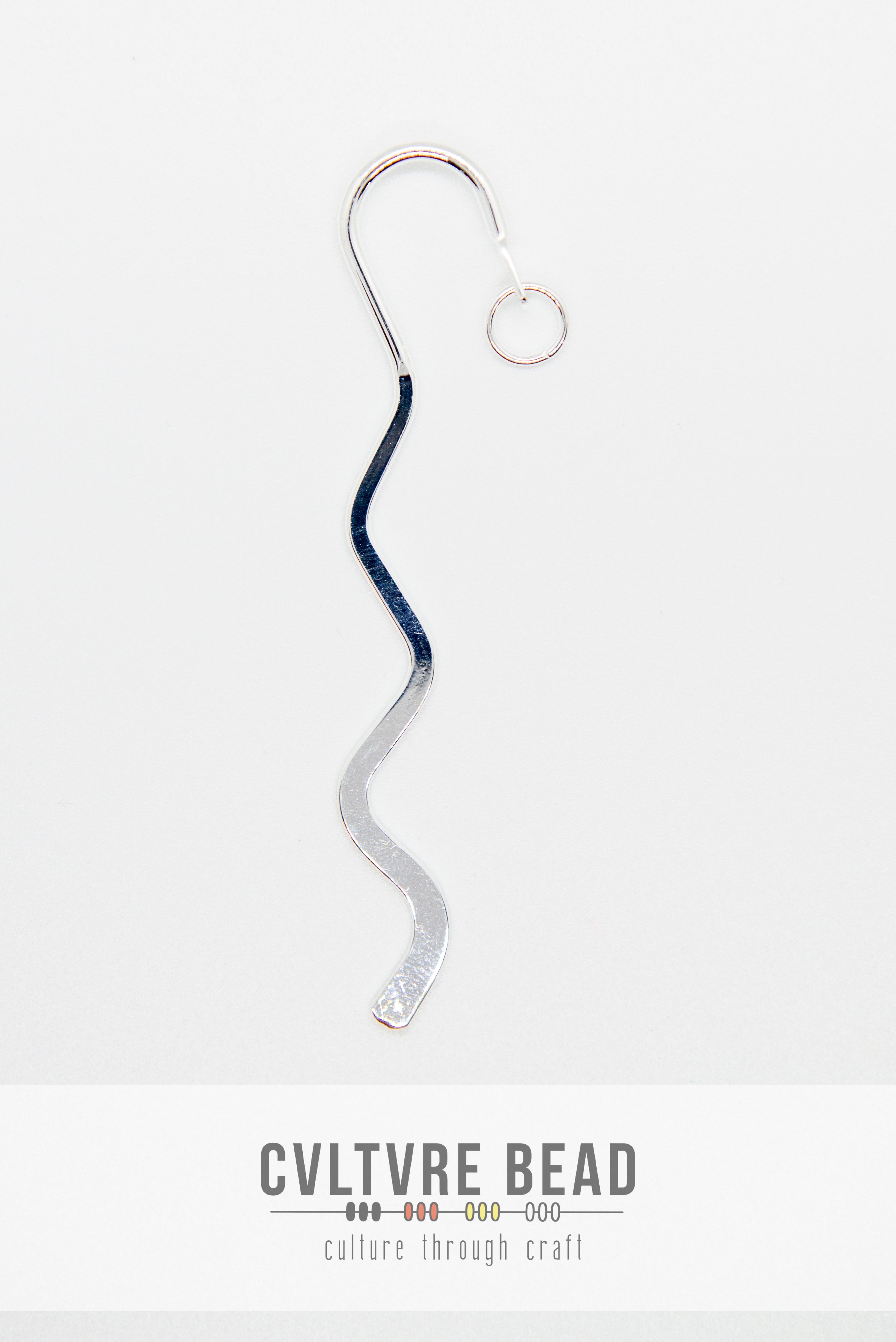 Silver Bookmark - Squiggle 3.35”